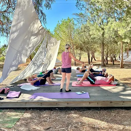 Glamping On Organic Yoga Farm With Natural Swimming Pool Near Moncarapacho